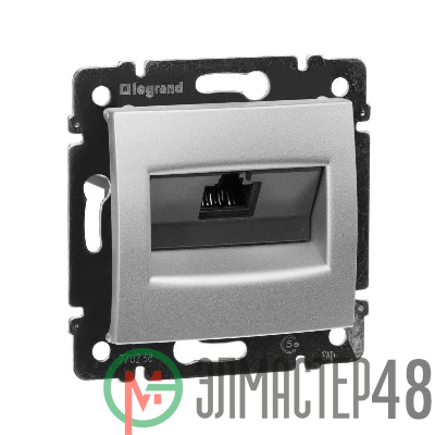 Механизм розетки комп. 1-м СП Valena RJ45 5E UTP алюм. Leg 770238