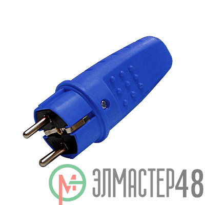 Вилка электрическая 1-м прямая каучук син. Universal 3041