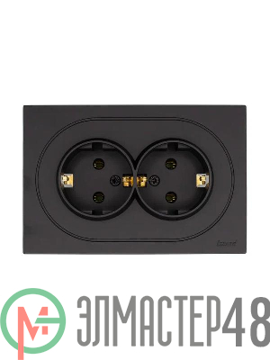 Розетка 2-м СП OSEN с заземл. ПБТ механизм черн. бархат LEZARD 743-4200-127B