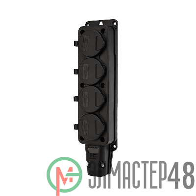 Розеткаштепсельная четырехместнаявлагозащ. с/з 16А IP54 каучук Rexant 111-114