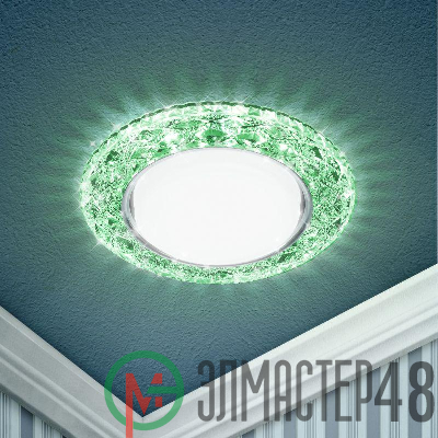 Светильник DK LD24 GR/WH декор cо светодиодной подсветкой Gx53 зел. ЭРА Б0029634