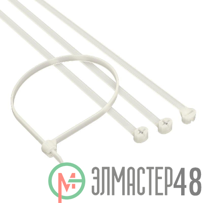 Хомут кабельный 2.5х100 P6.6 бел. с двойным замком (уп.100шт) DKC 21203SR
