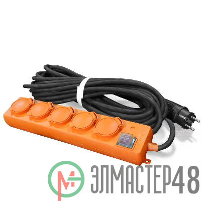 Удлинитель 5х10м с заземл. 16А IP44 У10-026 с выкл. с индик. КГ 3х1.5 розетки с защ. крышкой UNIVersal 9634138
