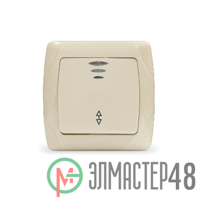 Переключатель проходной 1-кл. СП Маргарита 10А IP20 с подсветкой сл.кость (ivory) UNIVersal М0125-I
