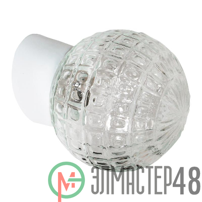Светильник НББ 64-60-080 "Гранат" d150 1х60Вт E27 IP20 прозр./корпус наклонный бел. Элетех 1005100179