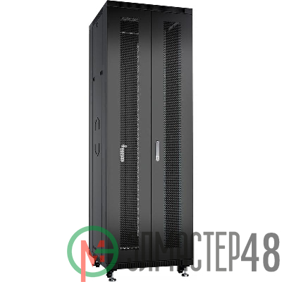 Шкаф монтажный телекоммуникационный напольн. ND-05C-47U60/120-BK 19дюйм 47U 600х1200х2277мм для распределит. и серверн. оборудования; передн. и задн. двойн. перфорир. двери ручки с замком RAL 9004 черн. Cabeus 9753c