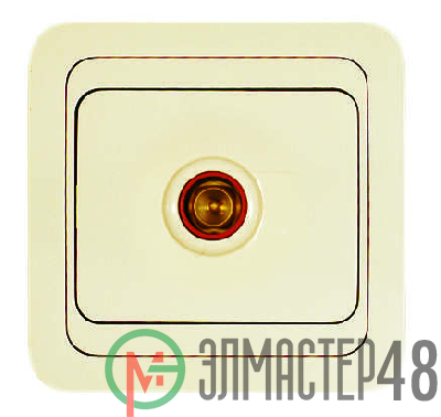 Розетка TV 1-м СП Mimoza 16А IP20 крем/крем Makel 25007