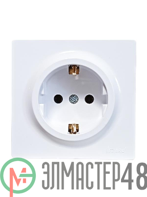 Розетка 1-мест. с заземл. LETO ПБТ бел. LEZARD 752-0200-122B