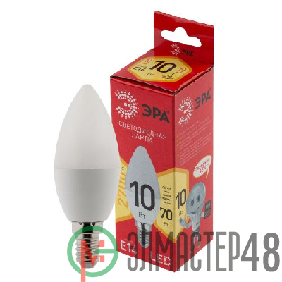 Лампа светодиодная RED LINE LED B35-10W-827-E14 R 10Вт B35 свеча 2700К тепл. бел. E14 Эра Б0049641