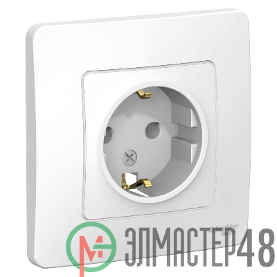 Розетка 1-м СП BLANCA 16А 250В без шторок с заземл. бел. SchE BLNRS001011