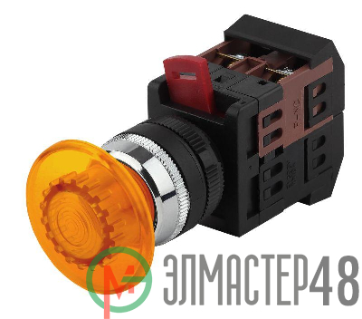 Кнопка AEA-22 "Грибок" d22мм 1з+1р BBG30-AEA-K05E желт. ЭРА Б0045633