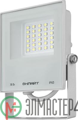 Прожектор светодиодный 90 135 OFL-30-6K-WH-IP65-LED 30Вт 6000К IP65 2400лм бел. ОНЛАЙТ 90135