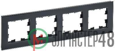 Рамка 4-м BRITE РУ-4-2-БрЧ стекло черн. IEK BR-M42-G-K02