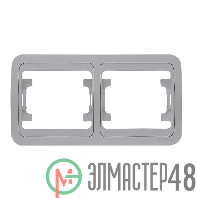Рамка 2-м Mimoza горизонт. серебр. Makel 22412