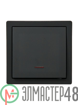 Выключатель 1-клав. с инд. LETO черн. бархат LEZARD 752-4200-111