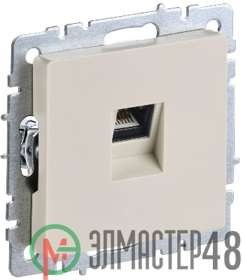 Розетка компьютерная СП RJ45 кат.5E BRITE РК10-БрКр беж. IEK BR-K10-1-K10