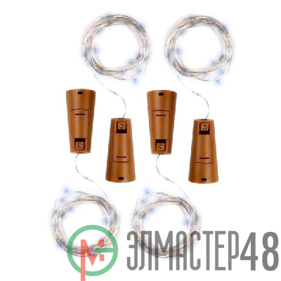 Гирлянда DC-G04-20WS4 пробки 20LED 3x(LR44/LR1154/AG13/G13) (в компл.) (уп.4шт) бел. ФАZА 5047952