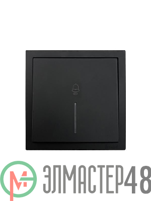 Кнопка звонка с индик. СП ZIMA IP20 безвинт. зажим черн. бархат LEZARD 704-4288-108QC