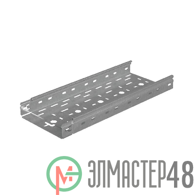 Лоток листовой перфорированный 200х50 L3000 сталь 0.7мм "БЫСТРЫЙ МОНТАЖ ПЛЮС" LPplus50х200х0.7 оцинк. КМ PL0214