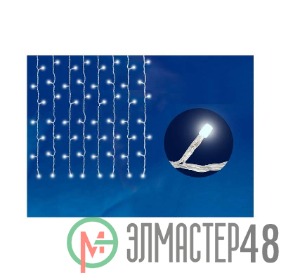 Занавес светодиодный ULD-C2030-240/TWK WHITE IP67 с эффектом мерцания 3х2м соединяемый 240LED бел. свет провод бел. Uniel UL-00001356