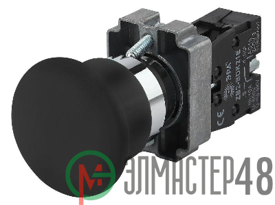 Кнопка LAY5-BC21 "Грибок" 1з BBG70-BC-K02E черн. ЭРА Б0045640