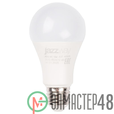 Лампа светодиодная низковольтная PLED-A60 MO 15Вт 4000К холод. бел. E27 12-48В AC/DC JazzWay 5050563