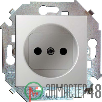 Механизм розетки 1-м СП Simon15 16А IP20 защ. шторки без заземл. бел. Simon 1591444-030