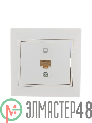 Розетка компьютерная 1-м СП Мира RJ45 бел./бел. Lezard 701-0202-139