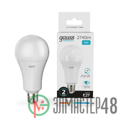 Лампа светодиодная Elementary A67 35Вт E27 4100К Gauss 70225