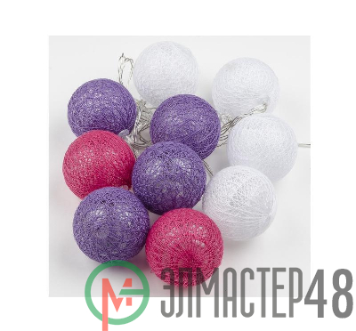 Гирлянда LED "Клубки" ULD-S0200-010/STB/2AA WHITE IP20 TANGLES на батарейках 2AA (не в/к) 2м 10 диодов бел. свет Uniel UL-00007341