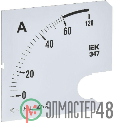 Шкала сменная для амперметра Э47 60/5А-1.5 96х96мм IEK IPA20D-SC-0060