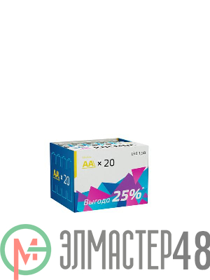 Элемент питания алкалиновый LR LR6 (уп.20шт) Космос KOCLR620BOX