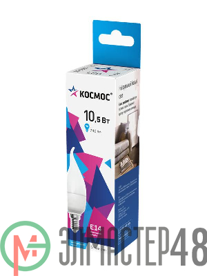Лампа светодиодная CW 10.5Вт 4500К E14 174-265В КОСМОС LkecLED10.5wCWE1445