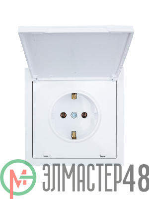 Розетка 1-мест. с/з с крышкой СП ZIMA 16А ПБТ безвинт. зажим бел. LEZARD 704-0288-123BQC