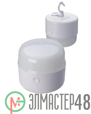 Фонарь аккумуляторный кемпинговый походный 3Вт SMD LED Li-ion 18650 800мА.ч корпус ABS-пластик USB-шнур type C складной крючок для подвешивания матовый рассеиватель КОСМОС KOC613Lit