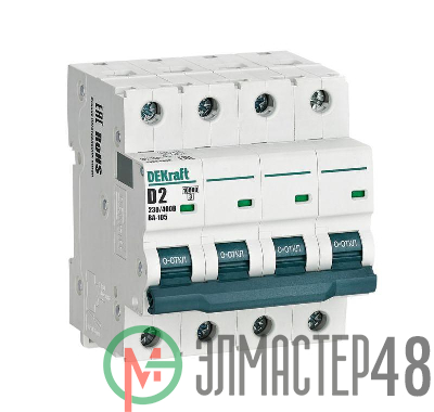 Выключатель автоматический модульный 4п D 1А 10кА ВА-105 DEKraft 13232DEK