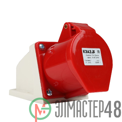 Розетка 124 32А 380В AC 3P+PE 6ч для монтажа на поверхность IP44 КЭАЗ 222756