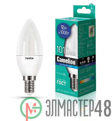 Лампа светодиодная LED12-C35/865/E14 12Вт 220В Camelion 13691