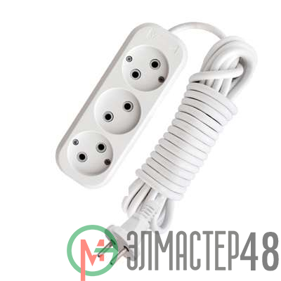 Удлинитель 3х5м без заземл. 10А IP20 Е-203 АБС-пл. ПВС 2х0.75 UNIVersal 9631965