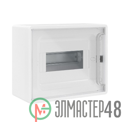 Щиток настенный 8мод. FRAME с прозр. дверцей с 2 шинами PEN на 6 и 8 отверст. бел. DKC F08W1WT