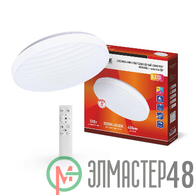 Светильник светодиодный COMFORT MIRAGE 55Вт 230В 3000-6500К 4400лм 400х70мм с пультом ДУ IN HOME 4690612034577