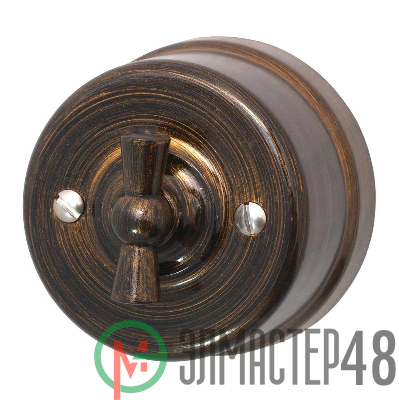 Выключатель 1-кл. пластик бронза Bironi B1-200-25