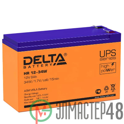 Аккумулятор 12В 9А.ч Delta HR 12-34W