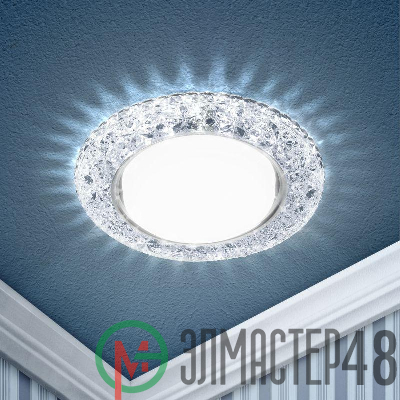 Светильник DK LD25 SL/WH декор cо светодиодной подсветкой Gx53 прозр. ЭРА Б0029635