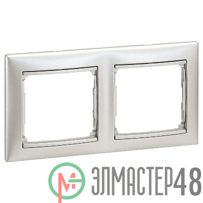 Рамка 2-м Valena горизонт. алюм. Leg 770152