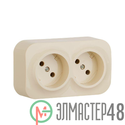 Розетка 2-м ОП Quteo 16А IP20 без заземл. сл. кость Leg 782242