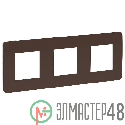 Рамка 3-м UNICA STUDIO шоколад/бел. SchE NU280616