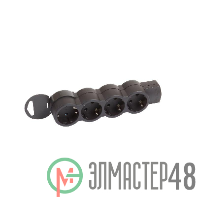 Колодка удлинителя 4х2К+З без кабеля ''Стандарт'' черн. Leg 695033