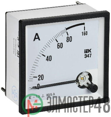 Амперметр Э47 80/5А класс точн. 1.5 96х96мм IEK IPA20-6-0080-E