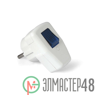 Вилка электрич. с выкл. с заземл. 16А 250В бел. UNIVersal 0056